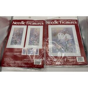 Needle Treasures Swans In Iris Pond & Iris Pond Pair Countless Cross Stitch Kit